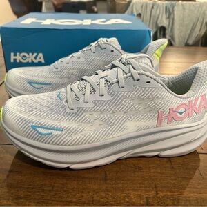 Hoka White and Pink Athletic Shoes